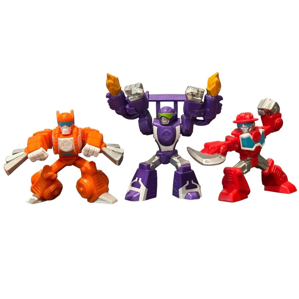 Hasbro Red Purple Orange Small Mini 2.5" - 3" Transformers Figure Lot of 3